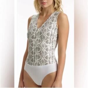 Commando Faux Leather Snakeskin Print Womens Large Bodysuit
